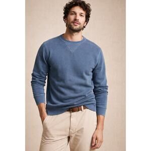 Banana Republic French Terry Sweatshirt Size XL Indigo Teal Relaxed Minimal NWT